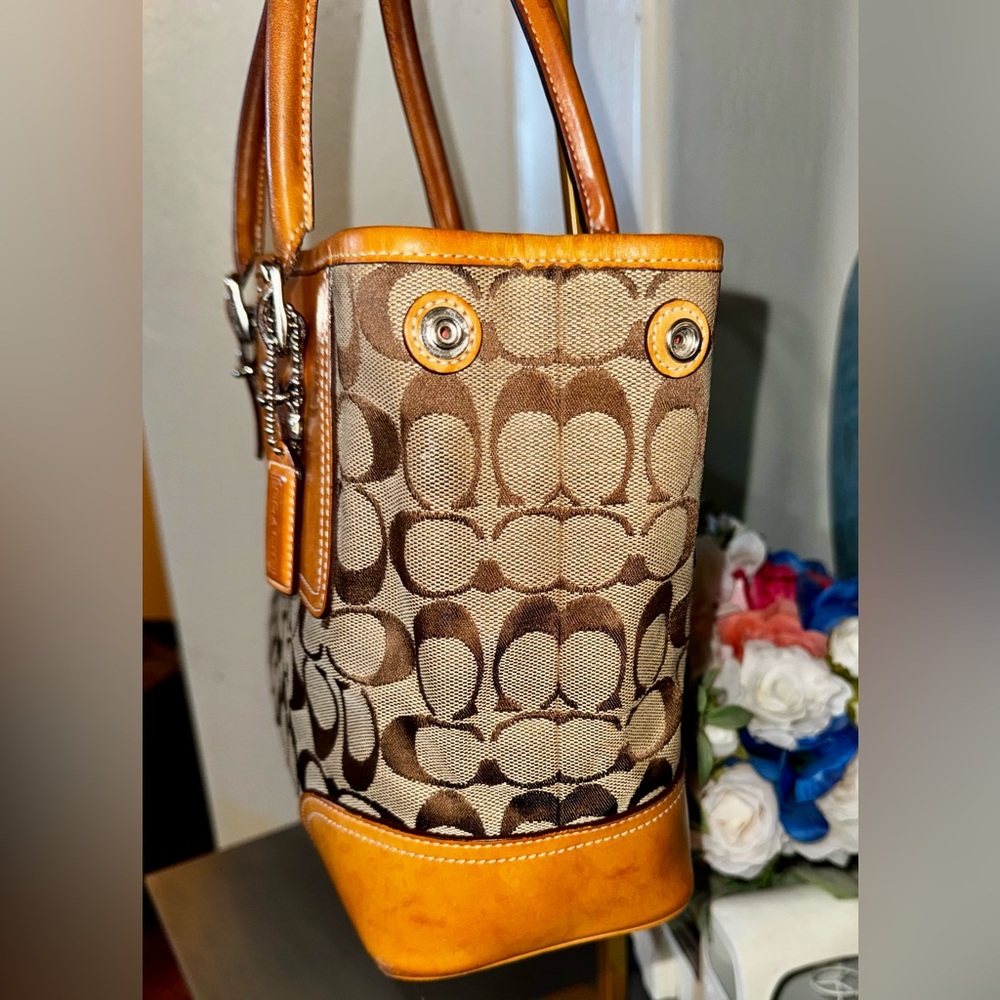 Coach Hampton Signature C top zip carryall Satchel 2004 Vintage - EUC - Picture 12 of 16
